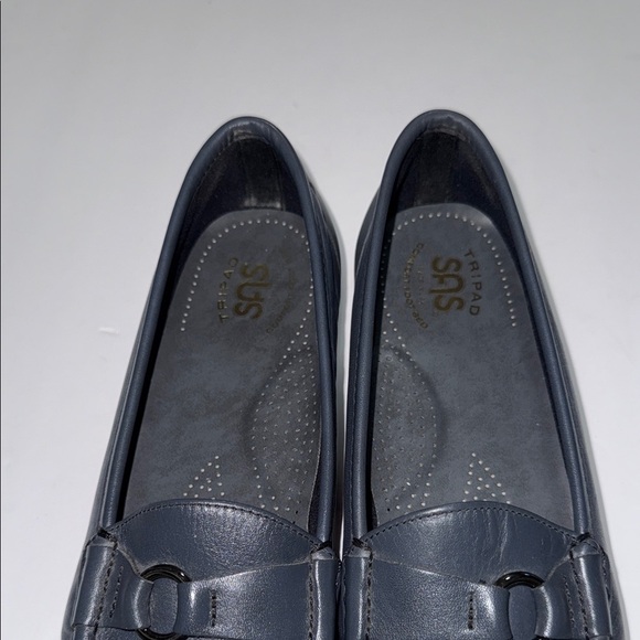SAS Navy Leather Slip-On Shoes - Picture 5 of 7